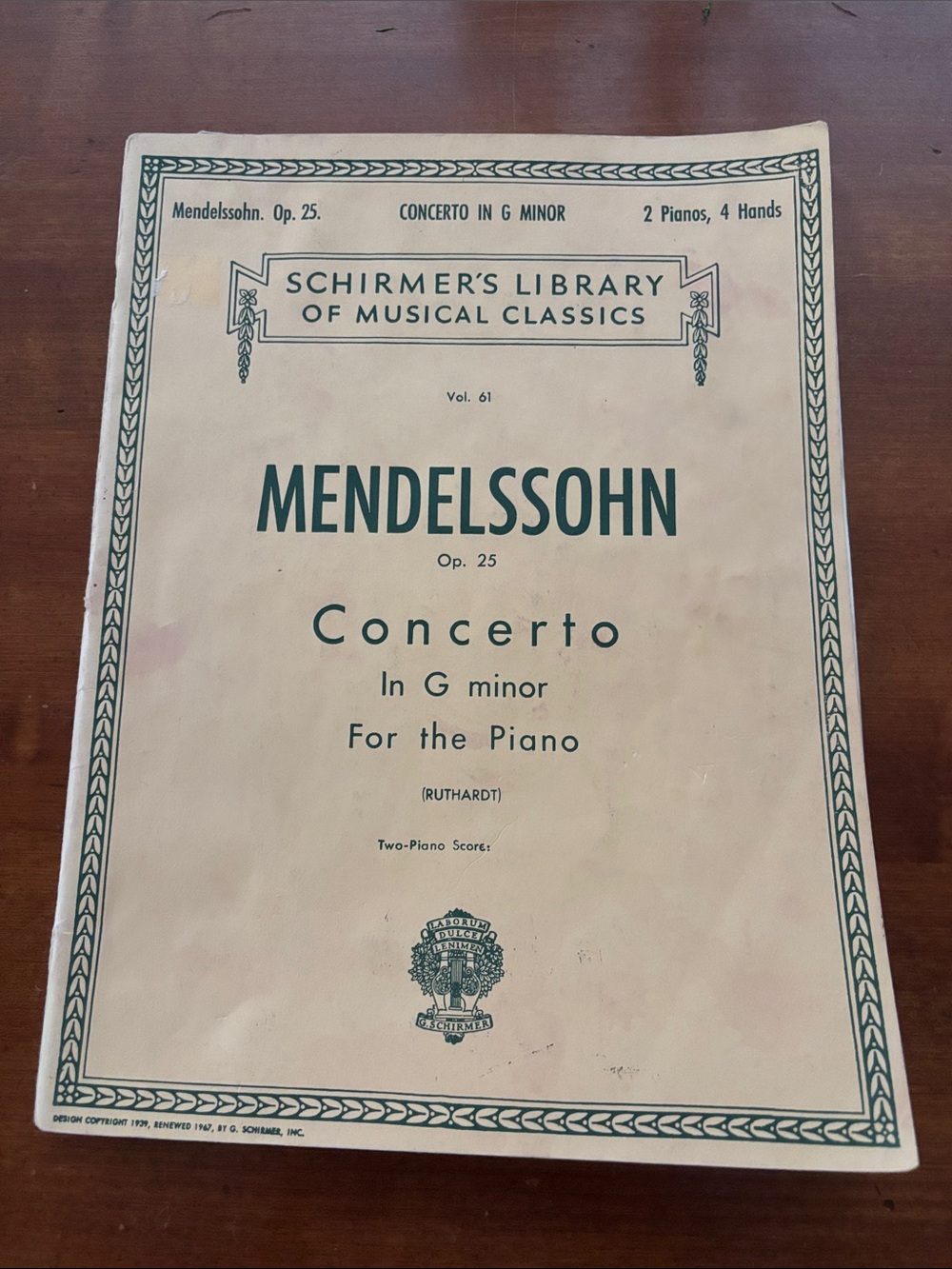 Mendelssohn: Piano Concerto No. 1 in G Minor, Op. 25 - 2 piano score